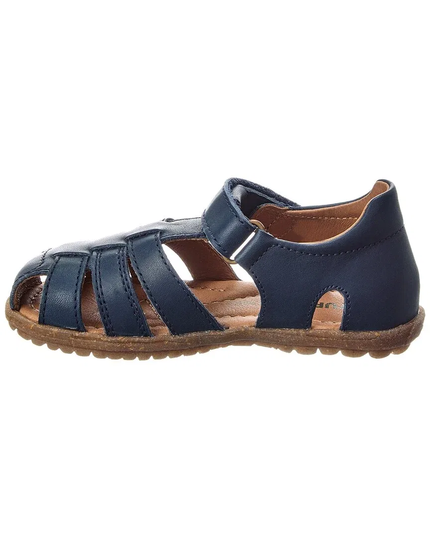 Детские сандалии для девочек кожаные с липучкой Naturino See Leather Sandal, синий — фото 2