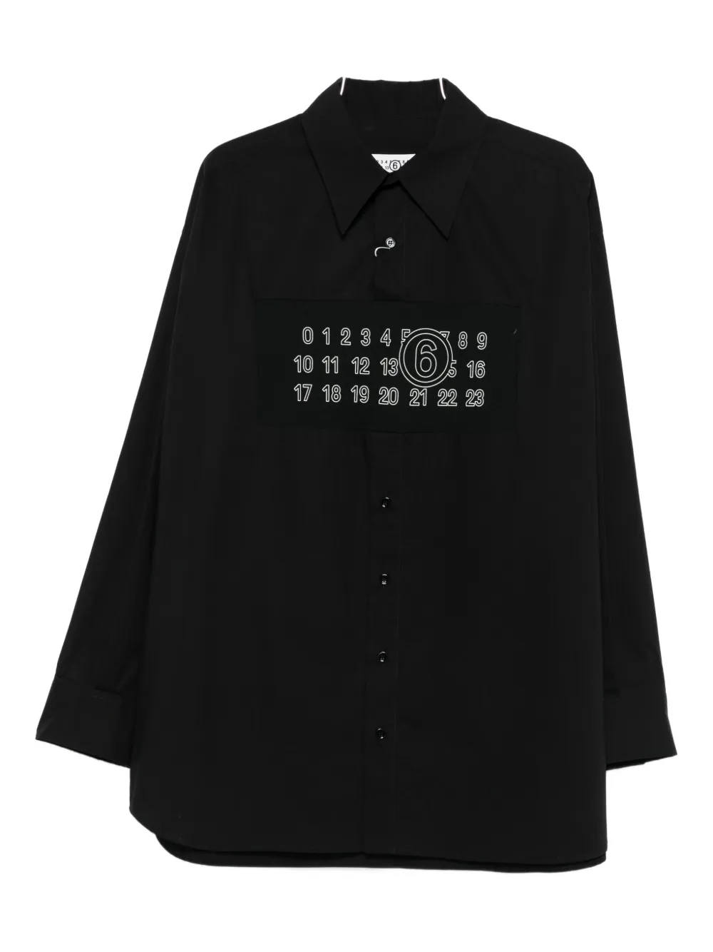 

Хлопковая рубашка с номером MM6 Maison Margiela, черный