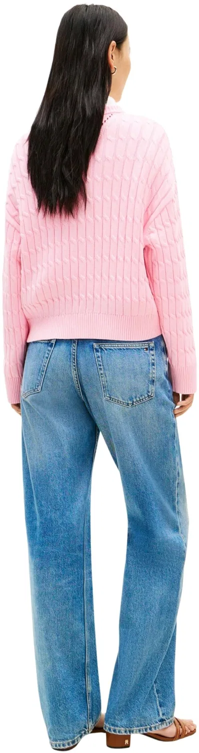 Женский пуловер с v-образным вырезом Tommy Hilfiger, Pink (Classic Pink) — фото 2
