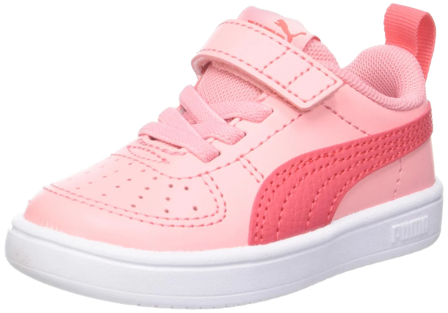Детские кроссовки с эластичной шнуровкой PUMA Rickie AC PS, Peach Smoothie Electric Blush PUMA White