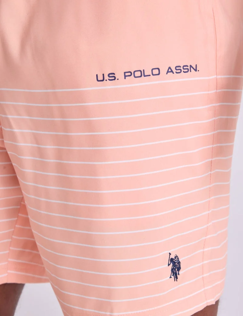 Мужские шорты для плавания U.S. Polo Assn. 7" Pin Stripe, персиковый — фото 3