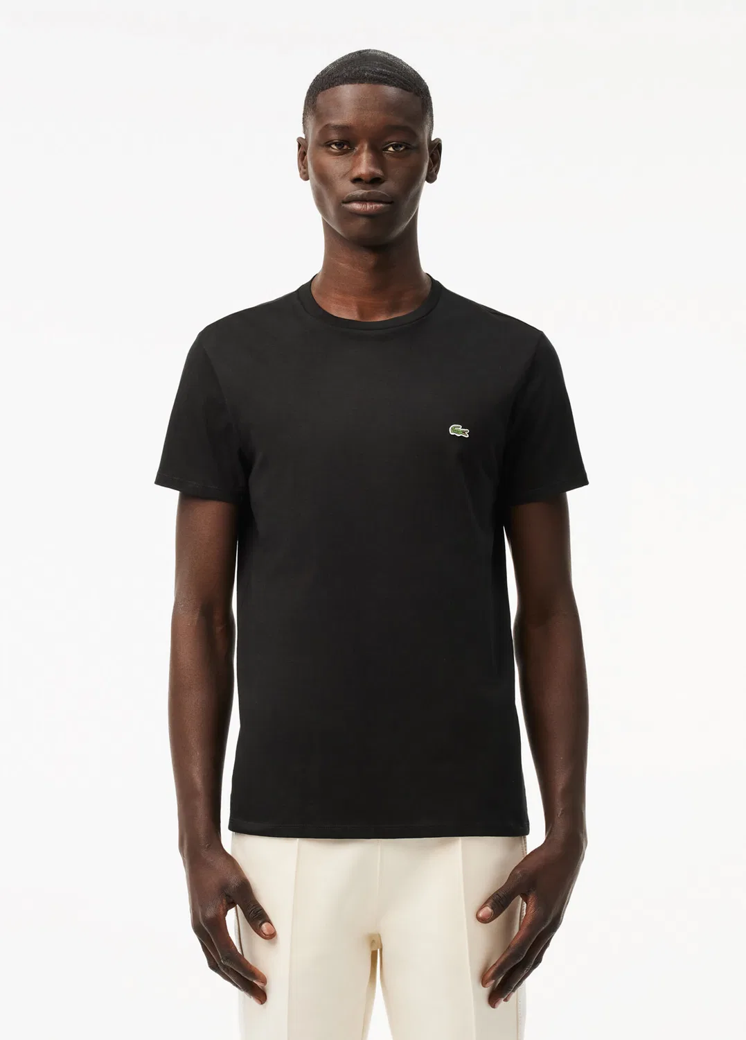 Футболка Lacoste, хлопок, черный — фото 2