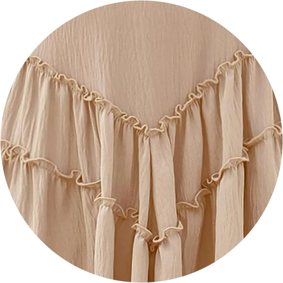 Женский пляжный сарафан купальника с воланами Sleeveless Flowy, Beige — фото 3