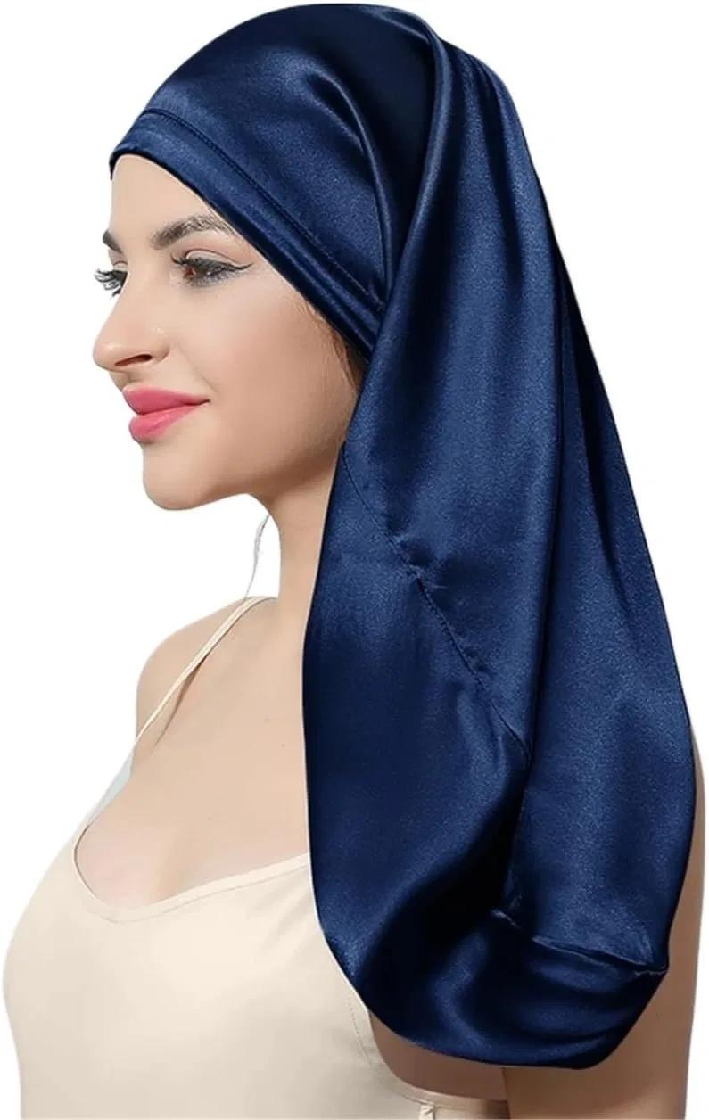 Шелковая шапочка для сна YILWPV, 50 см, Deep Blue