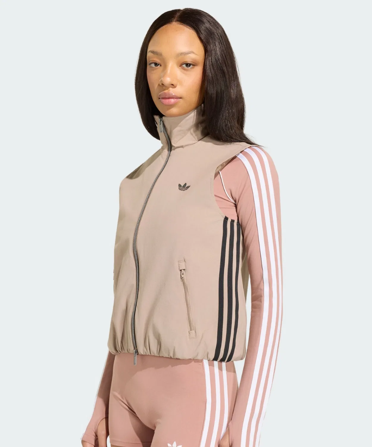 Женский топ-трактор без рукавов с воротником-воронкой Adirenium 5.0 Adidas Originals, Brown — фото 2