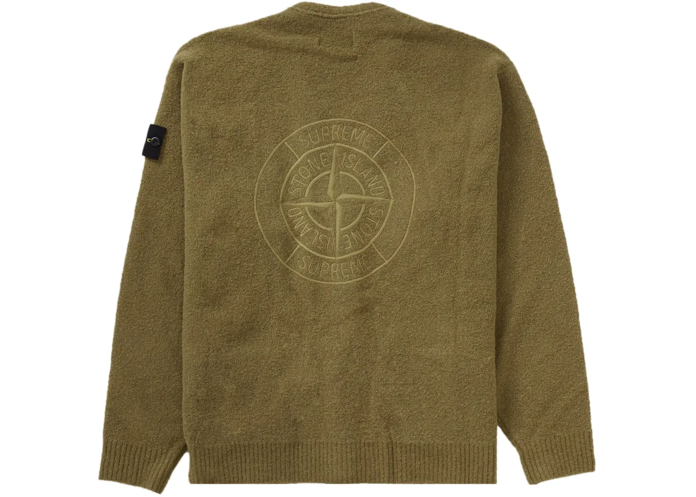 Мужской кардиган из букле Supreme Stone Island Cardigan, Olive — фото 2