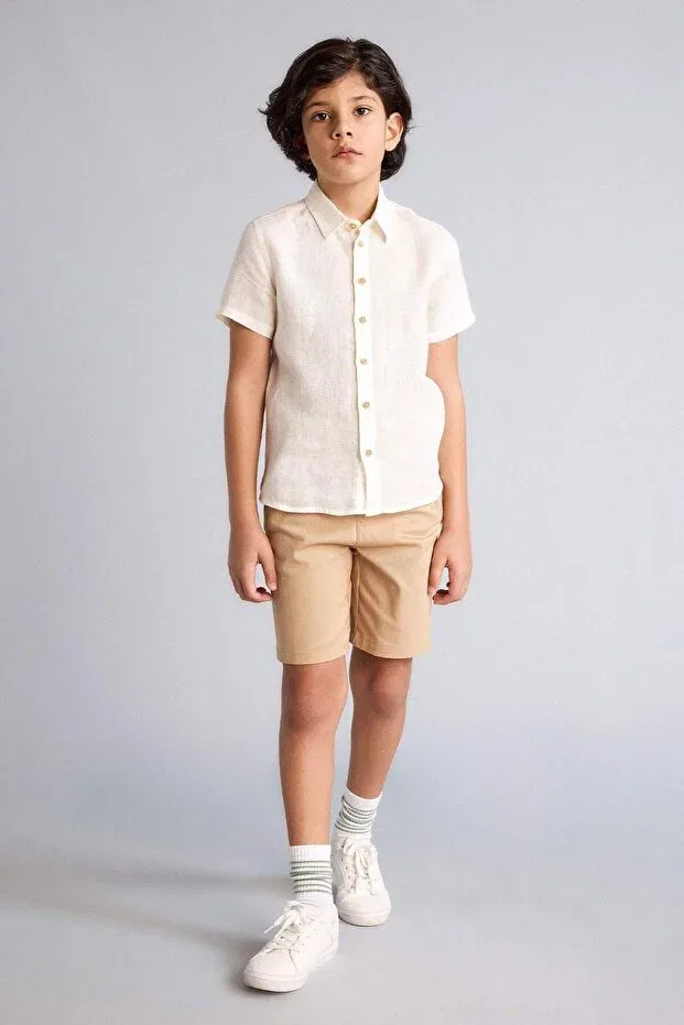 Детские шорты для мальчиков хлопковые Defacto, Beige-Bg203