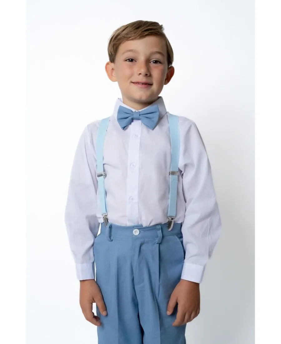 Детский костюм для мальчиков 4-предметный Barn Safari Peanut Butter Collection, Powder Blue — фото 2