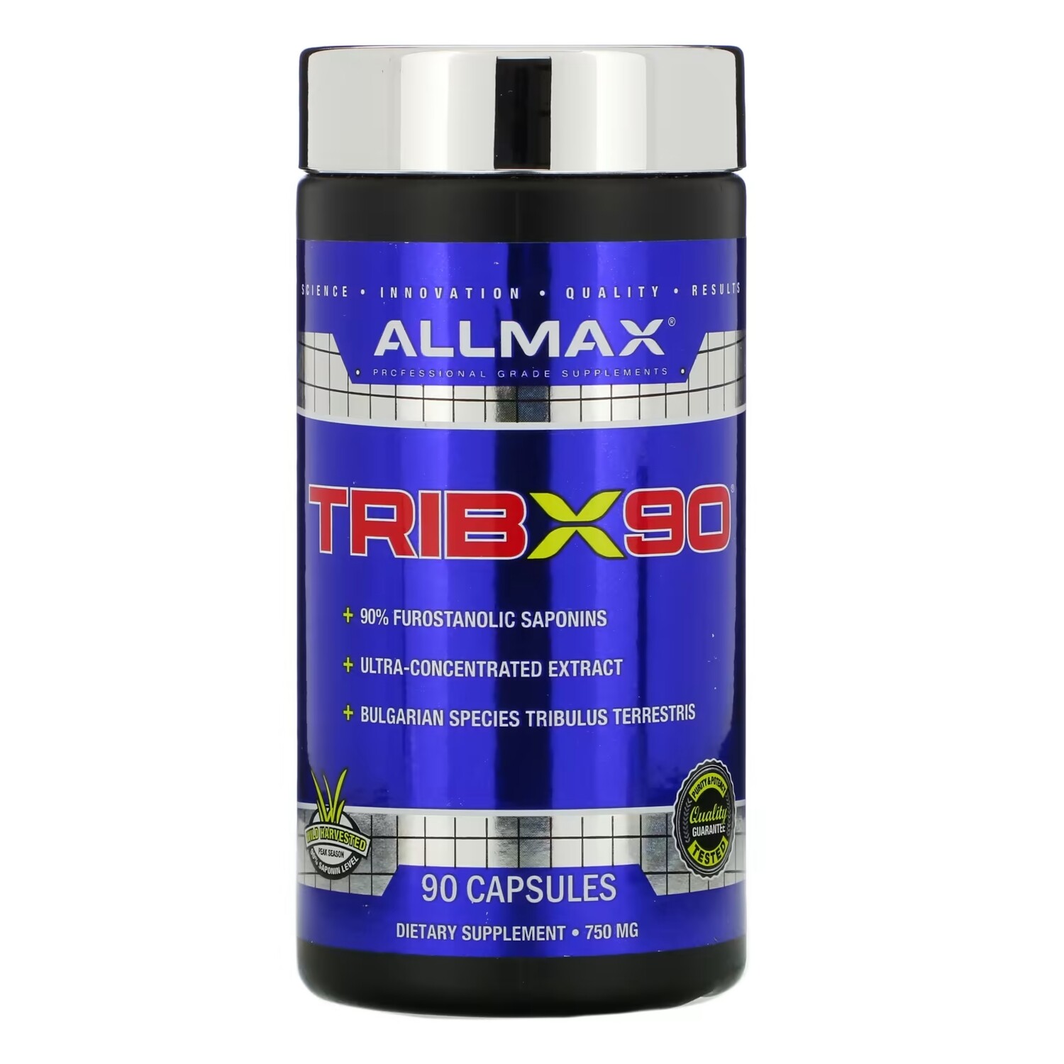 

Ультраконцентрат Якорцы ALLMAX TribX90 фурастанолового типа, 90 капсул