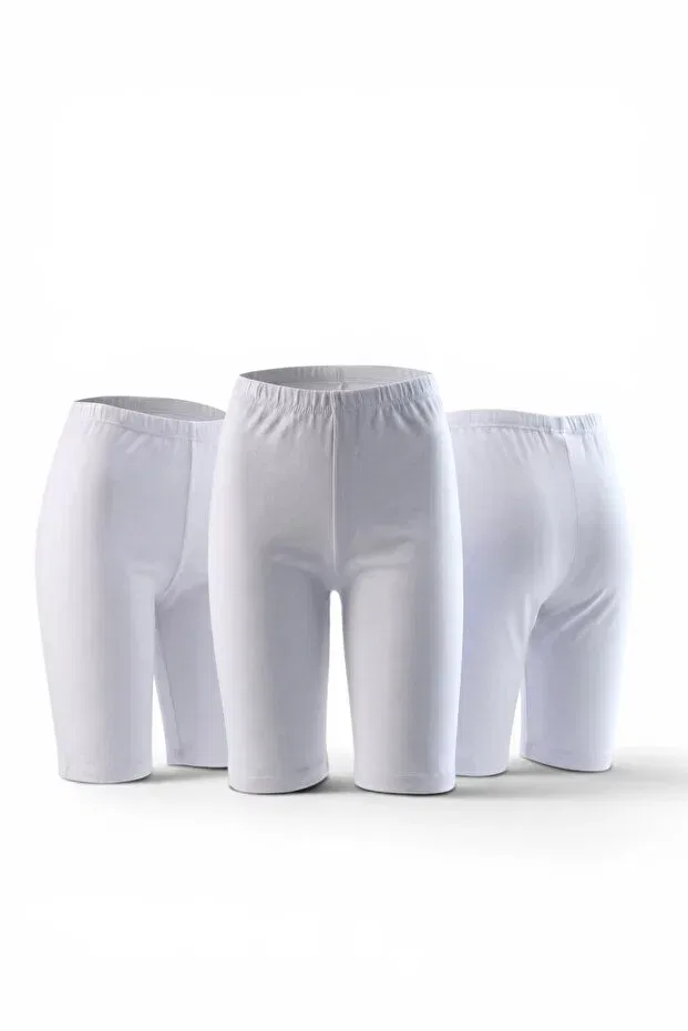 Детские леггинсы для девочек хлопковые комплект из 6 штук Katmirra, White Above The Knee