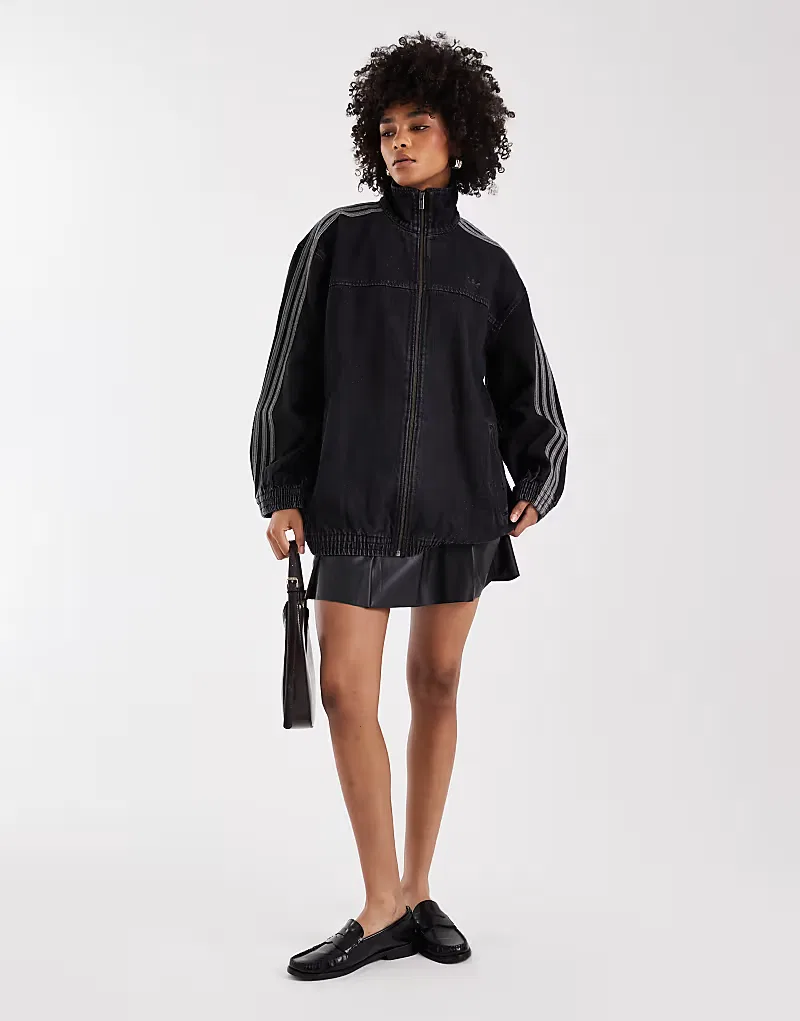 Спортивная куртка Adidas Originals Firebird Adilenium из денима, черный — фото 2
