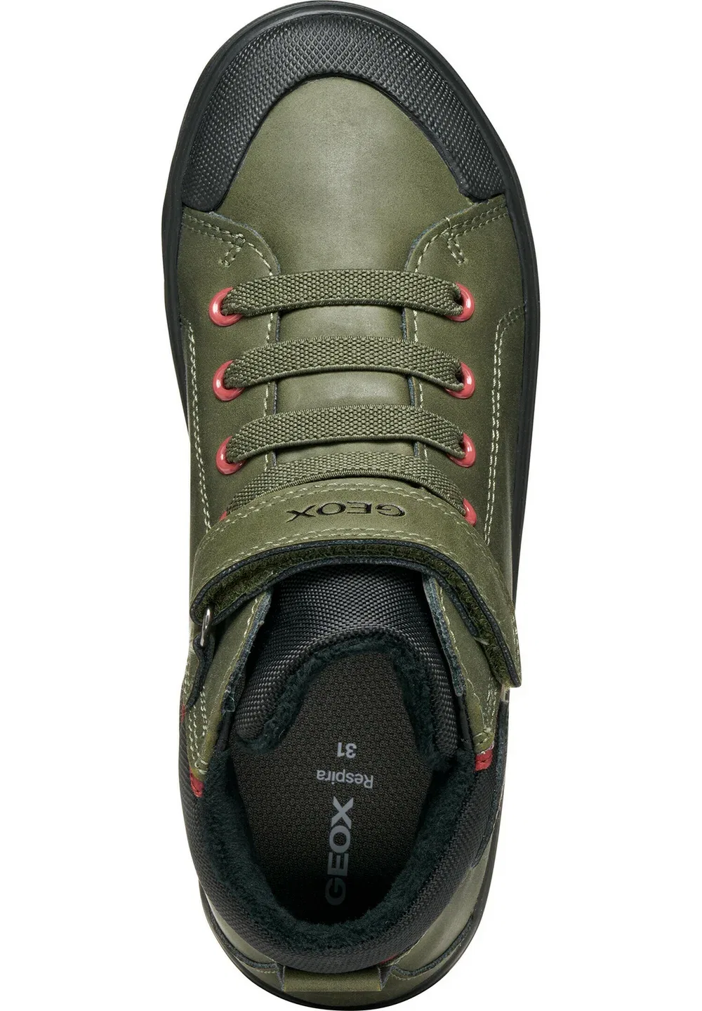 Gisli boy - высокие кроссовки Geox, Dark Green Black — фото 3