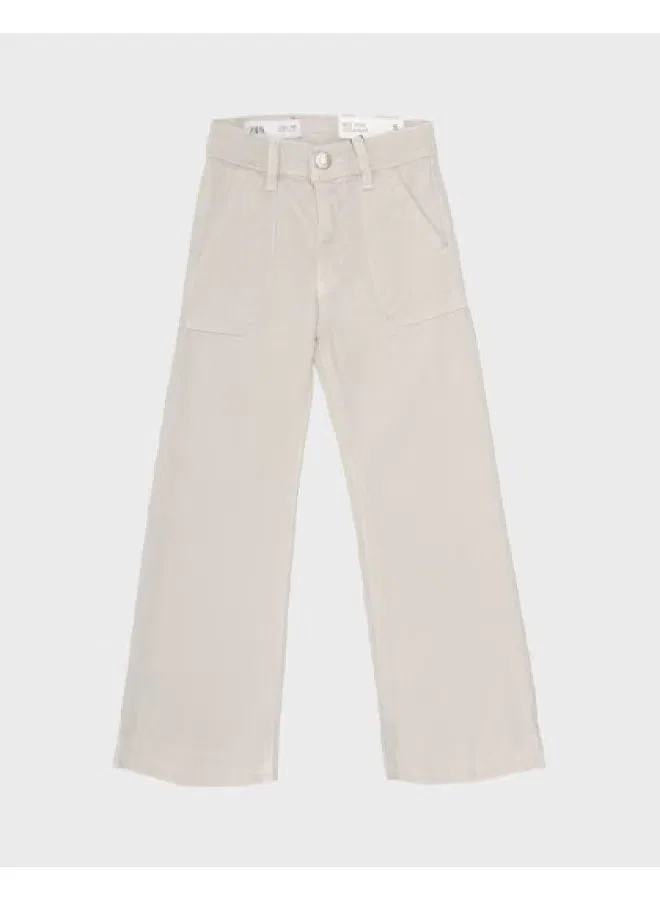 Джинсы с необработанным краем Zara, айвори