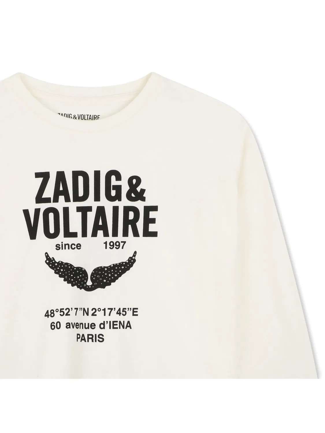 Толстовка с логотипом Zadig & Voltaire Kids, нейтральные цвета — фото 3