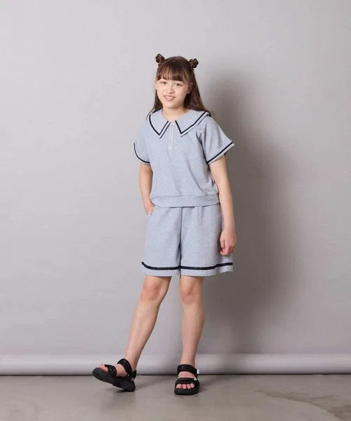 Детский комплект с матросским воротником с принтом Sailor Collar a.v.v, Black — фото 3