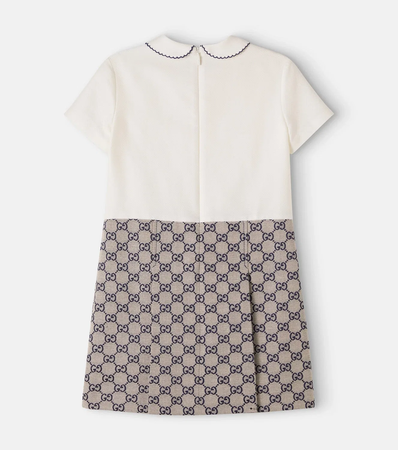 Нарядное платье с воротником Питер Пэн из хлопкового канваса GG Gucci Kids, фиолетовый — фото 3