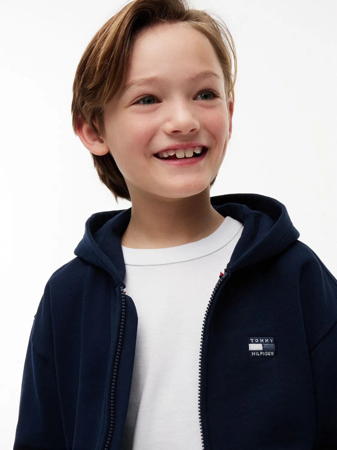 Худи на молнии, флисовое Tommy Hilfiger, Navy Blue — фото 4