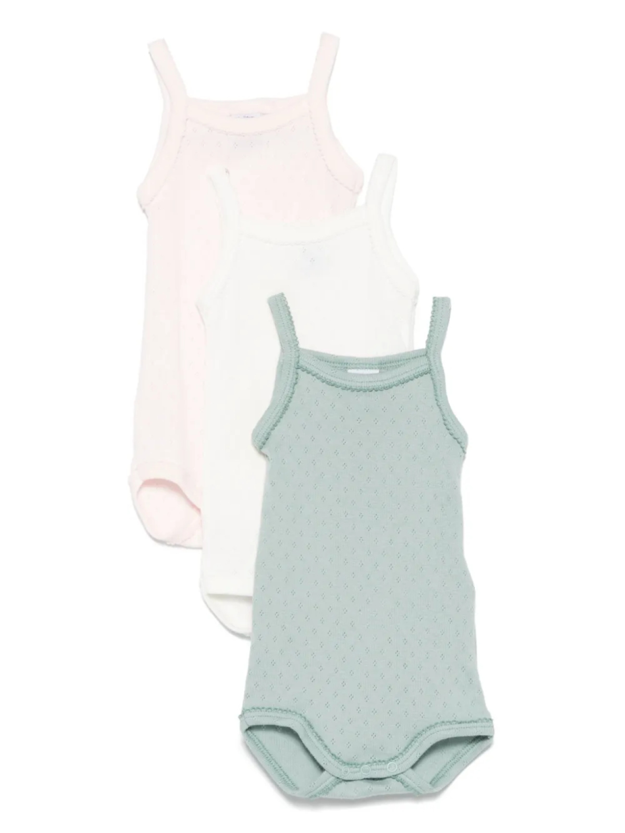 

Боди ажурной вязки (набор из трех штук) Petit Bateau, розовый