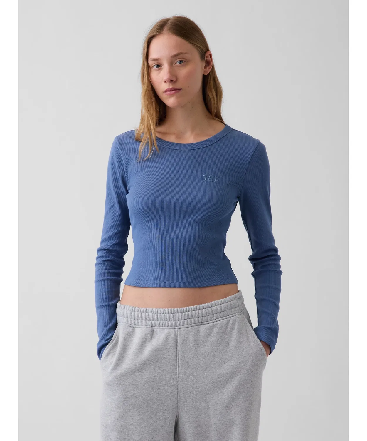 Женская футболка с длинным рукавомиз риба GAP, Синий