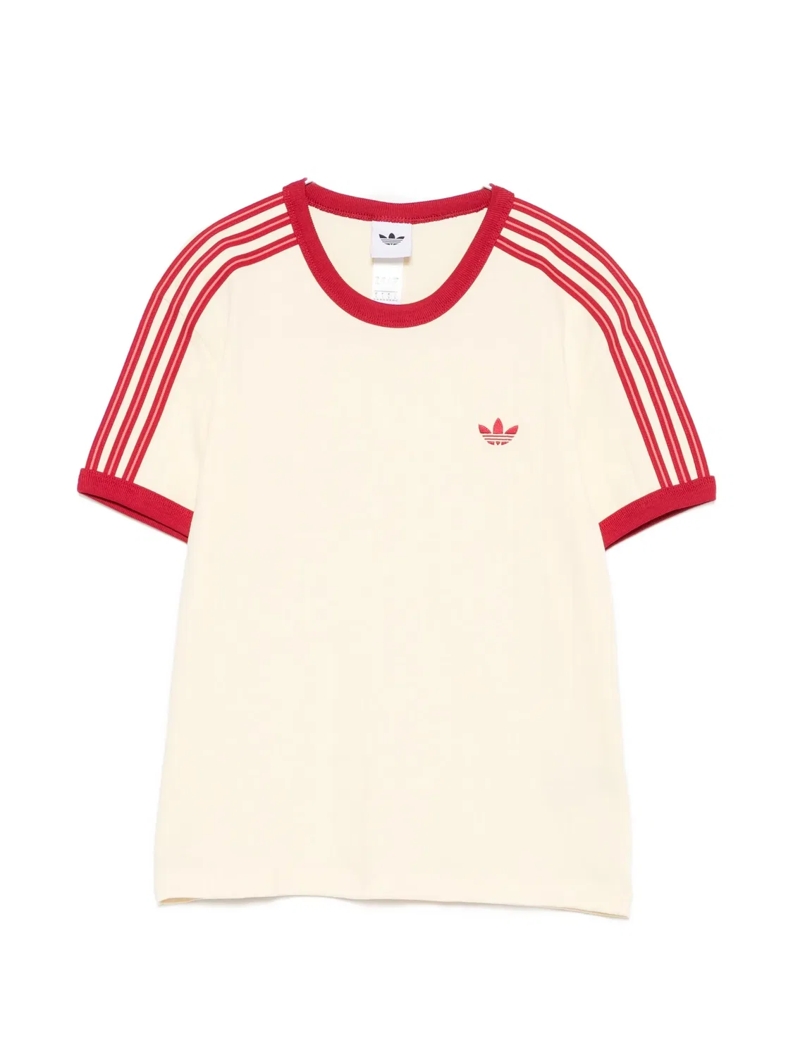 Полосатая футболка с вышитым логотипом Adidas, нейтральные цвета