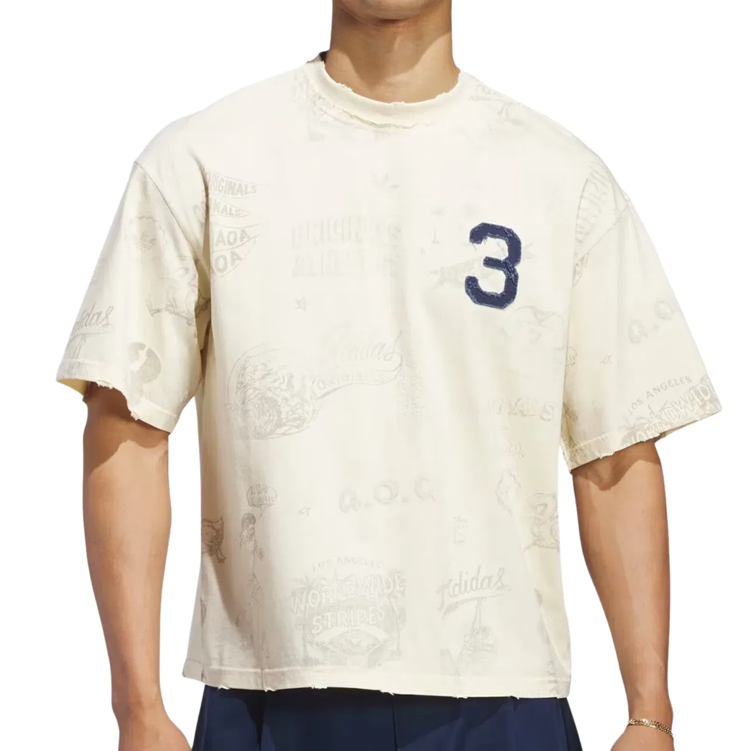 Мужская футболка с принтом Varsity Graphic Adidas, белый — фото 2