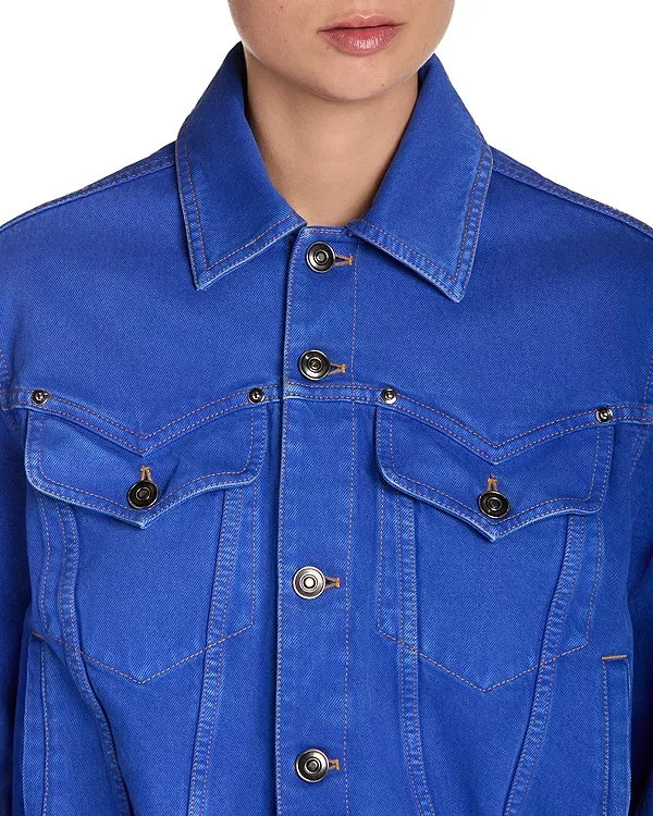 Женская куртка джинсовая с воротником Versace, Sky Blue — фото 4