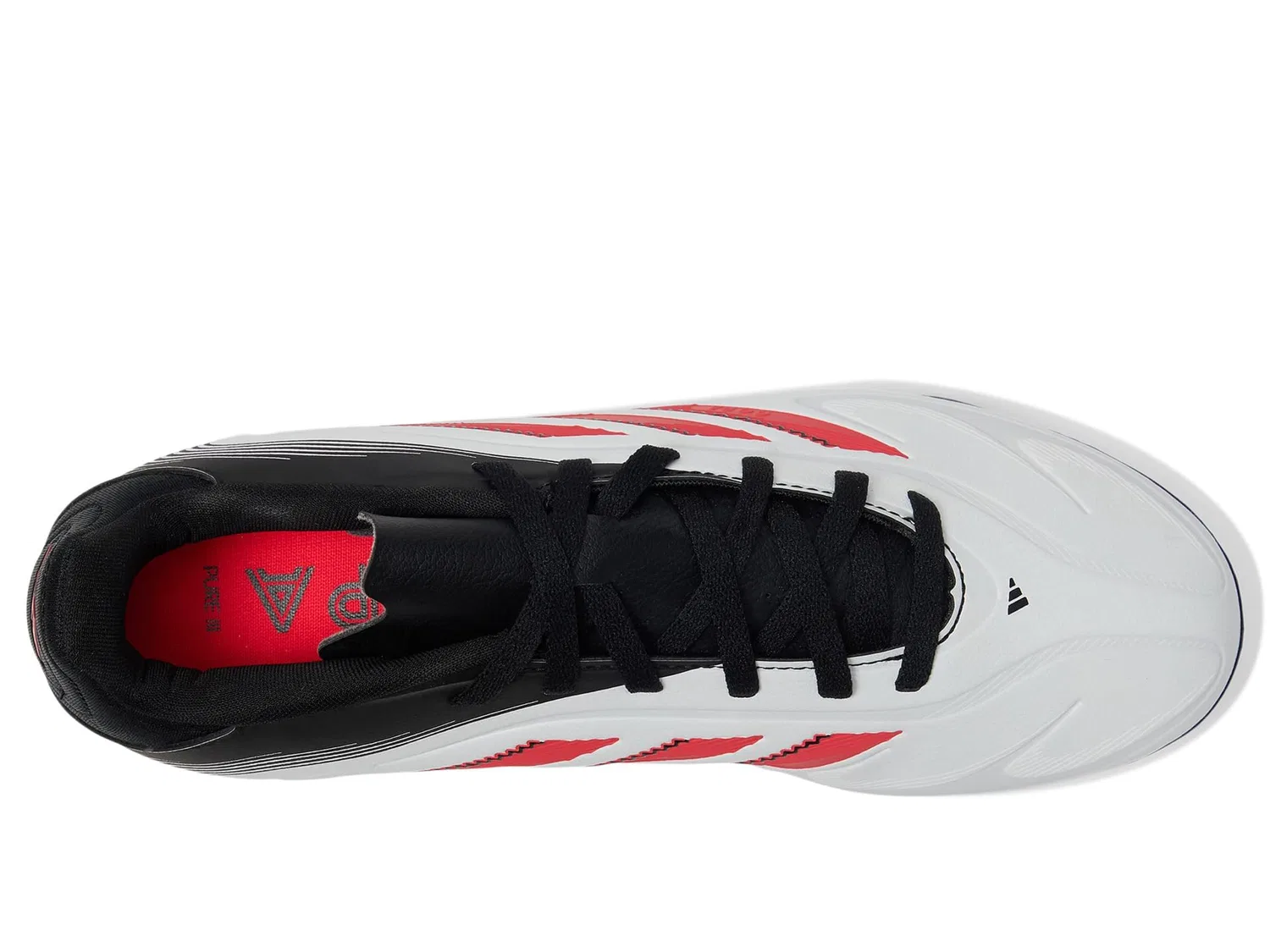 Детские бутсы для мальчиков с полосками Copa Pure 3 Club Firm Ground / Multi Ground Adidas, White Red Glossy Black — фото 2