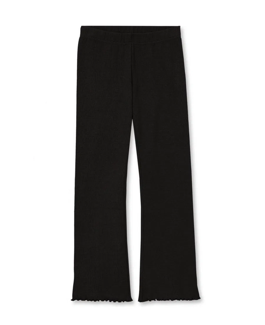 Леггинсы с расклешенным низом из рибаны, модель Flare Leggings Lands' End, Black