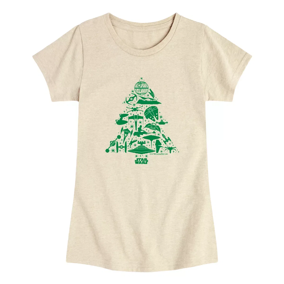 Детское футболка с принтом Ship Tree Star Wars Heather Black
