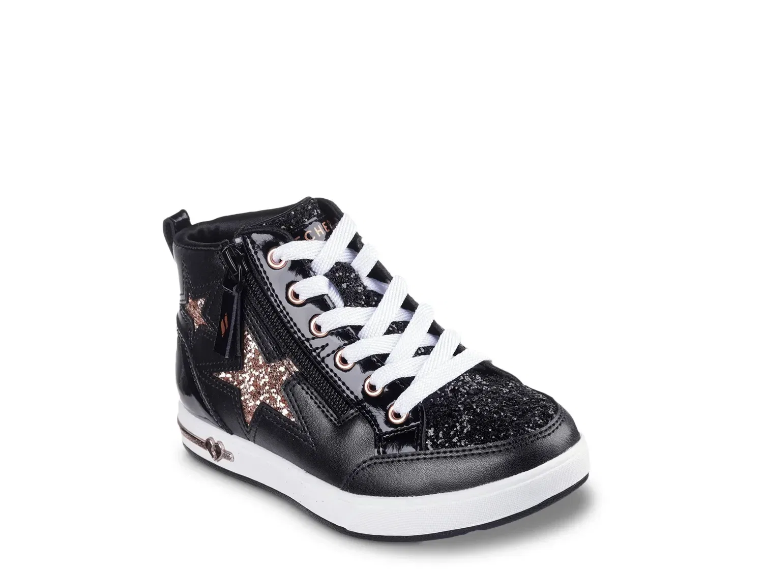 Кроссовки детские с блестками Shoutouts 2.0 Trendy Star Skechers, черно-розовое золото
