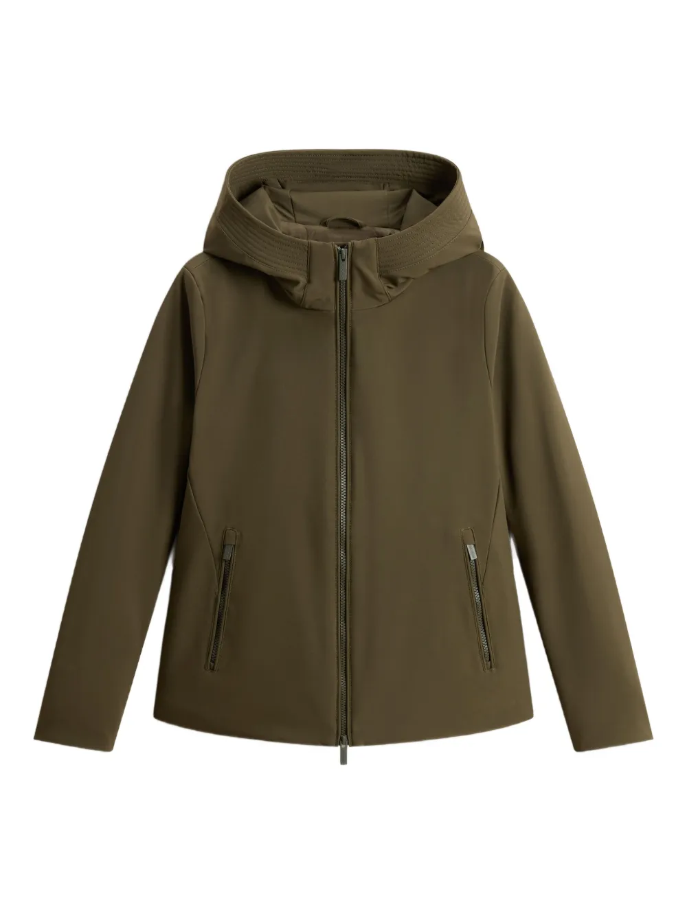 

Пальто на молнии с капюшоном WOOLRICH, зеленый