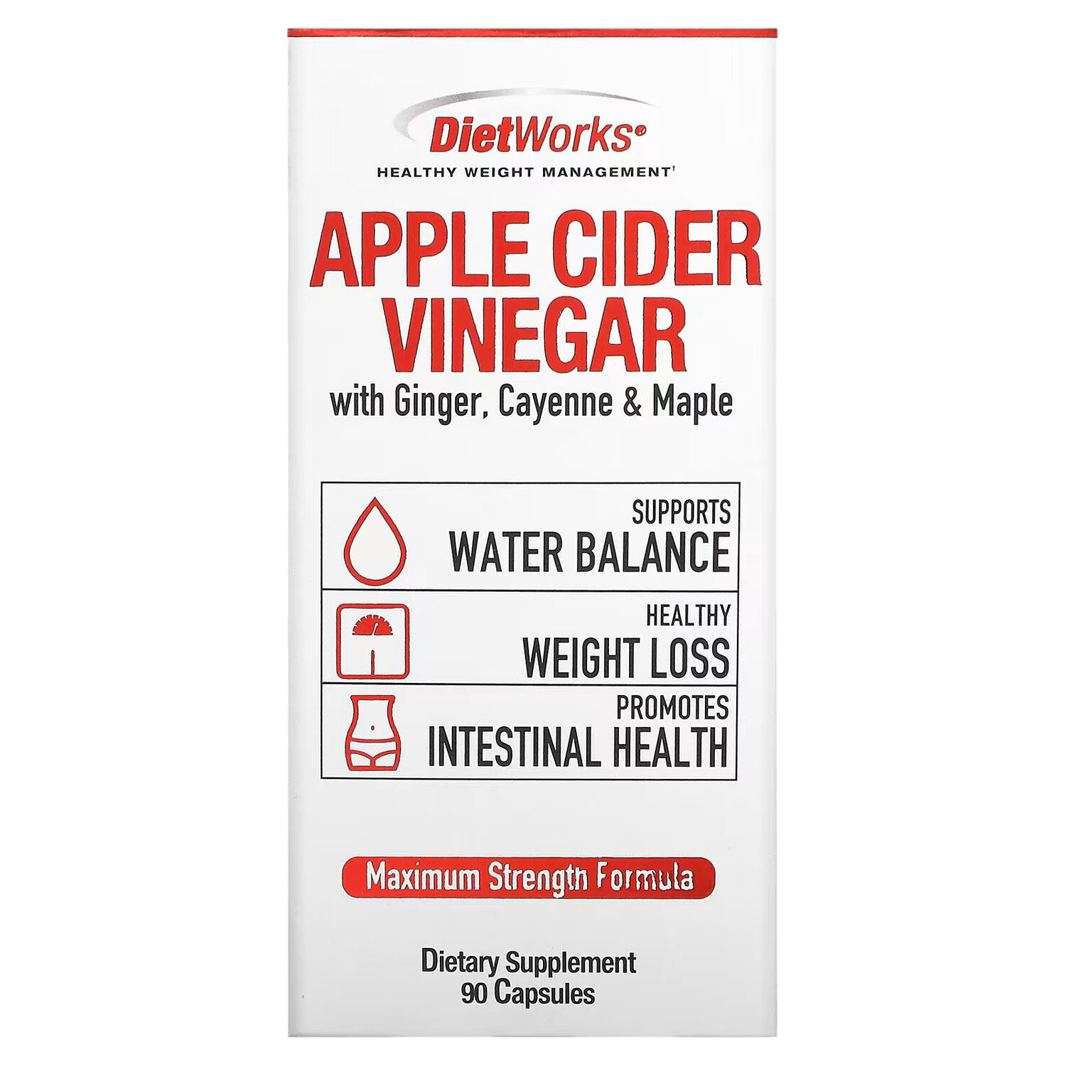 

DietWorks, Яблочный уксус, 90 капсул