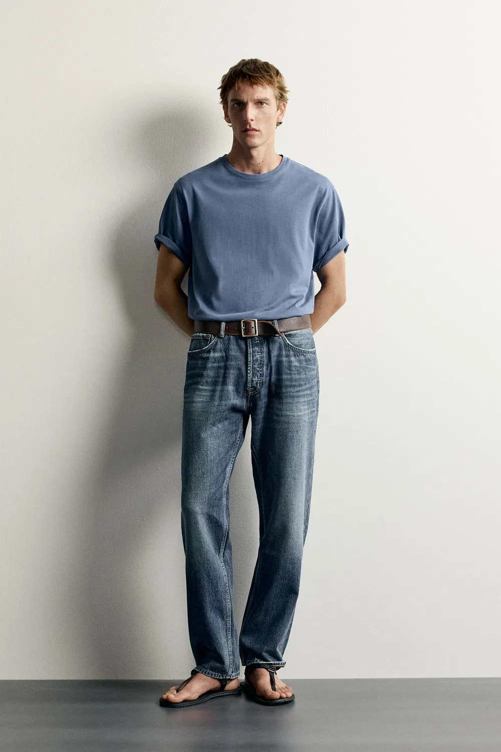 Джинсы прямого кроя ZARA, Blue