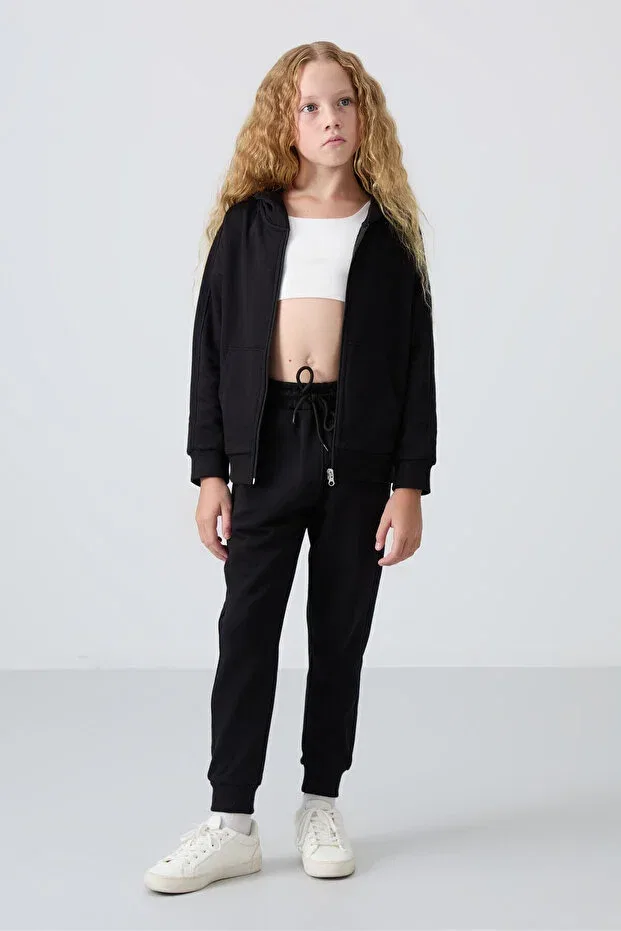 Детский спортивный костюм для девочек с вышивкой Tommy Life, Black Black