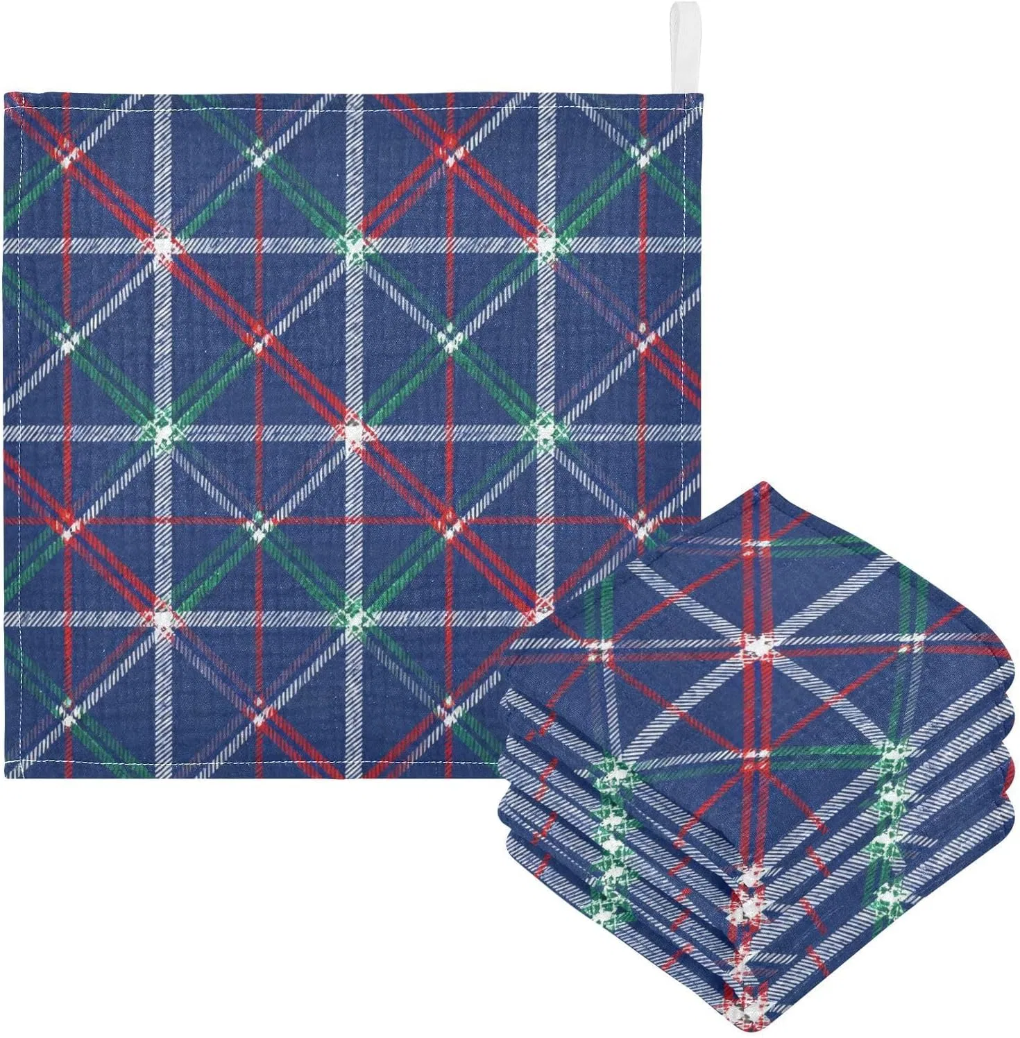 Марлевые салфетки для лица GuoChe, 5 шт, 30x30 см, Navy Blue — фото 3