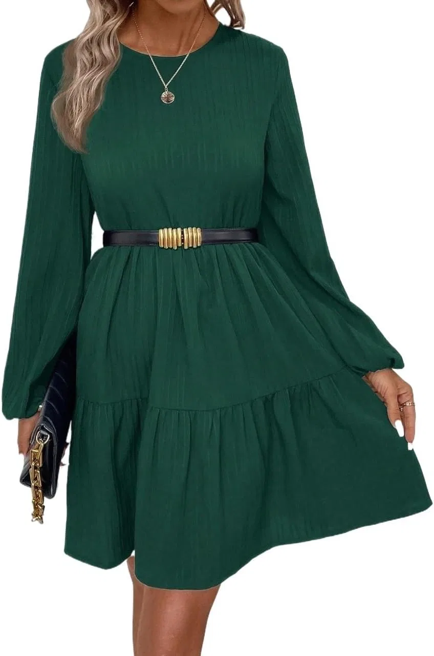 Женское повседневное платье с воланами Smock, Green