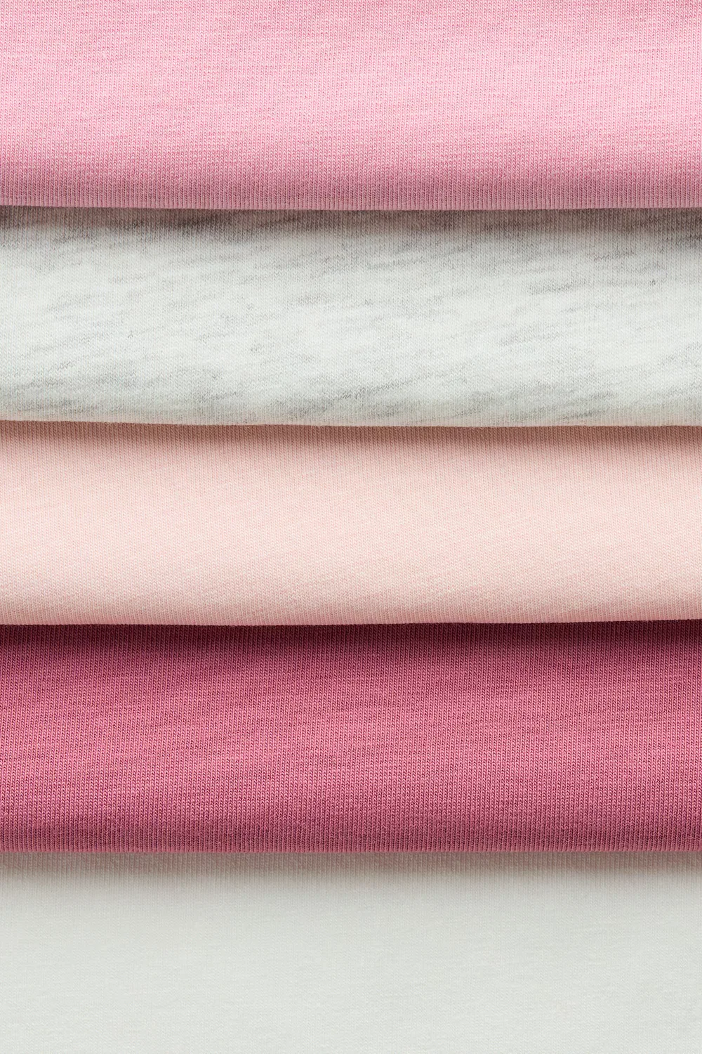 Набор из 5 хлопковых маек H&M, Rosa/Dunkles Mattrosa — фото 2
