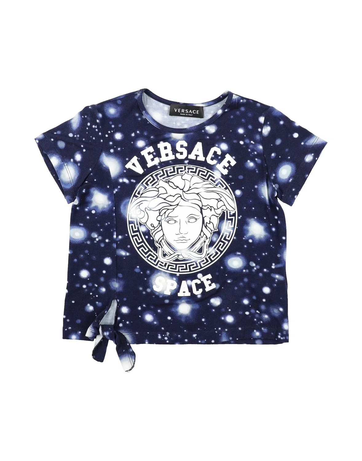 Детская футболка с принтом Versace Young, темно-синий