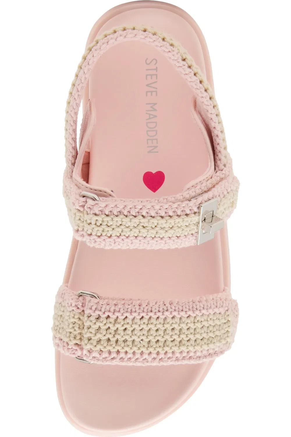 Детские сандалии с пряжками Mona Steve Madden, светло-розовый мультиколор — фото 4
