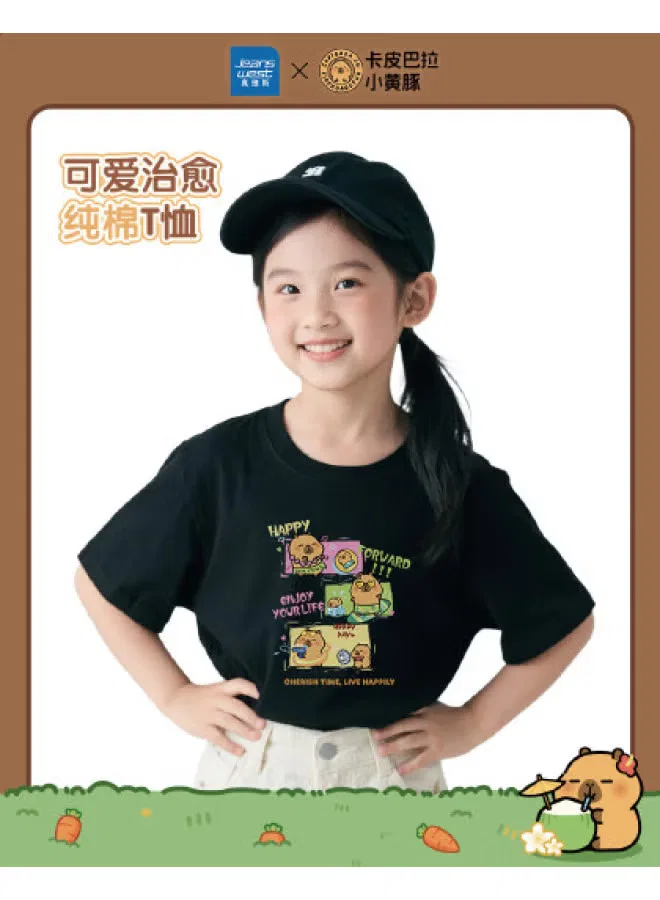 Футболка с принтом Capybara x little yellow dolphin co-branded collection Jeanswest, черный