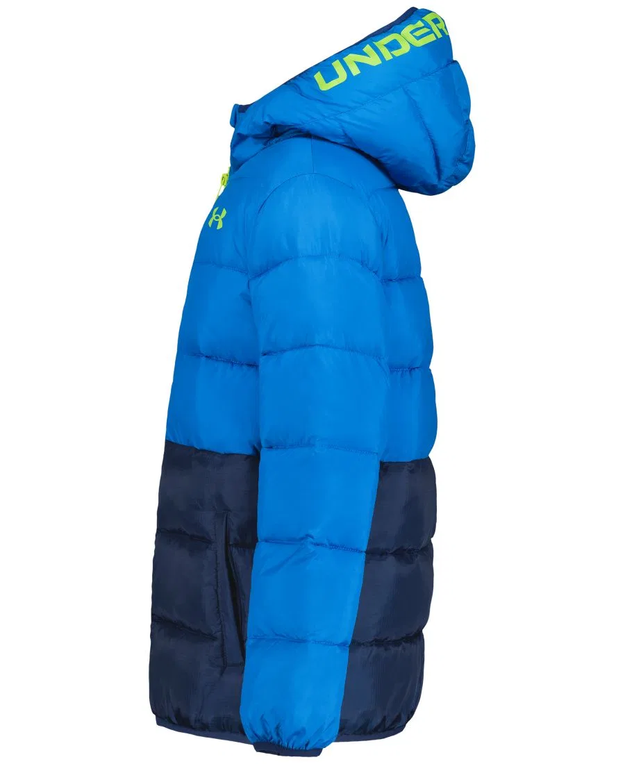 Куртка-пуховик с капюшоном, с полной застежкой-молнией, с принтом Under Armour, Blue — фото 3
