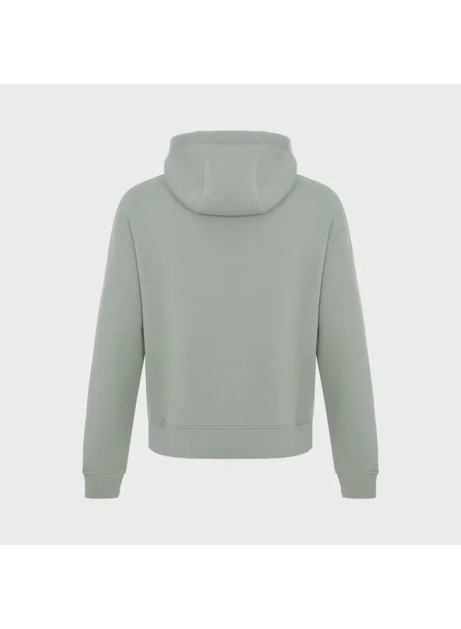 Худи свободного кроя хлопковое Zara, серо-зеленый — фото 3