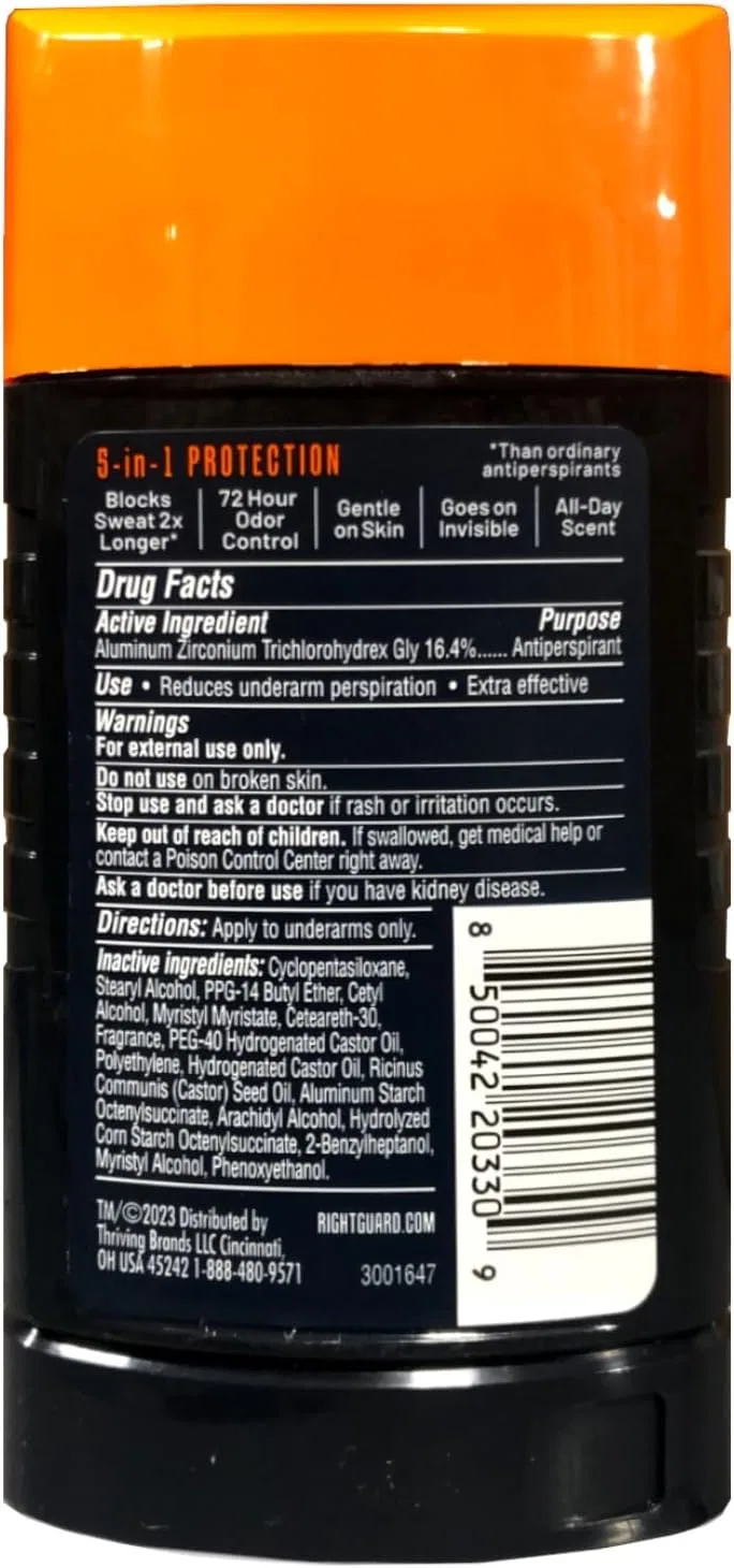 Антиперспирант-дезодорант Fresh Blast Right Guard Xtreme Defense 5, набор 6 шт, 2.6 унции — фото 3