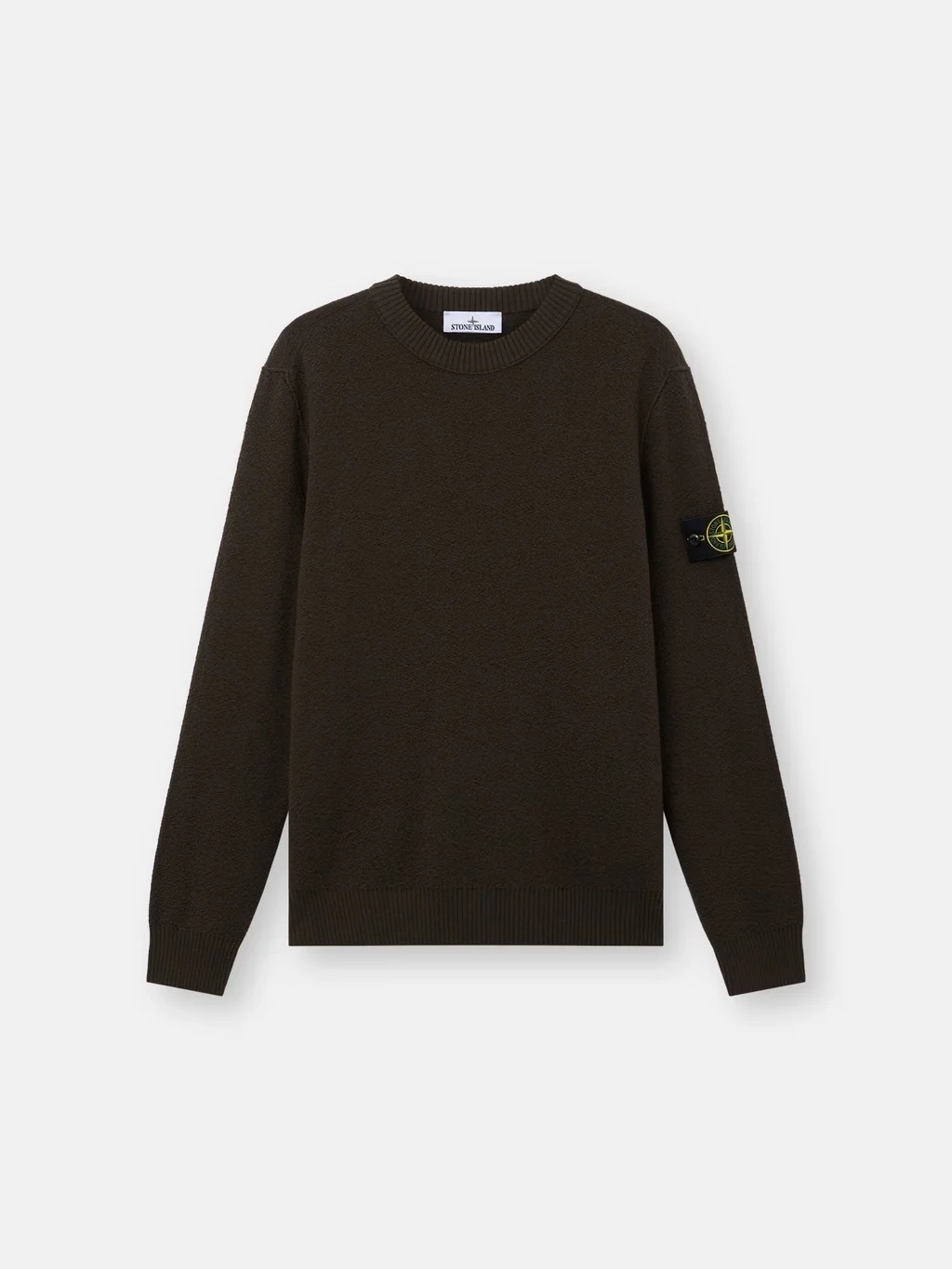 Мужской вязаный свитер  Stone Island Loose-fit Crewneck With Ribbed Trims, угольно-серый — фото 2