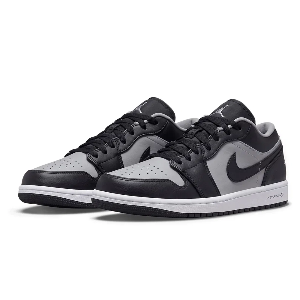 Кроссовки для девочек и мальчиков низкие Air Jordan 1 Shadow Jordan, Black Gray — фото 4