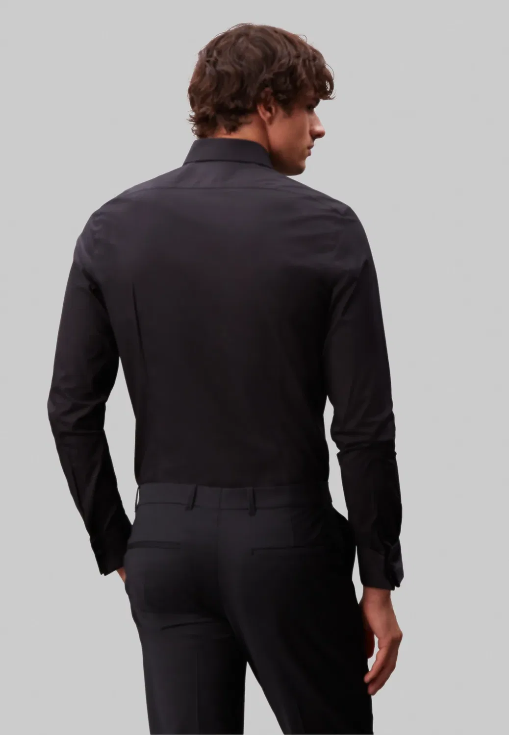 Узкая рубашка Calvin Klein, Black — фото 3
