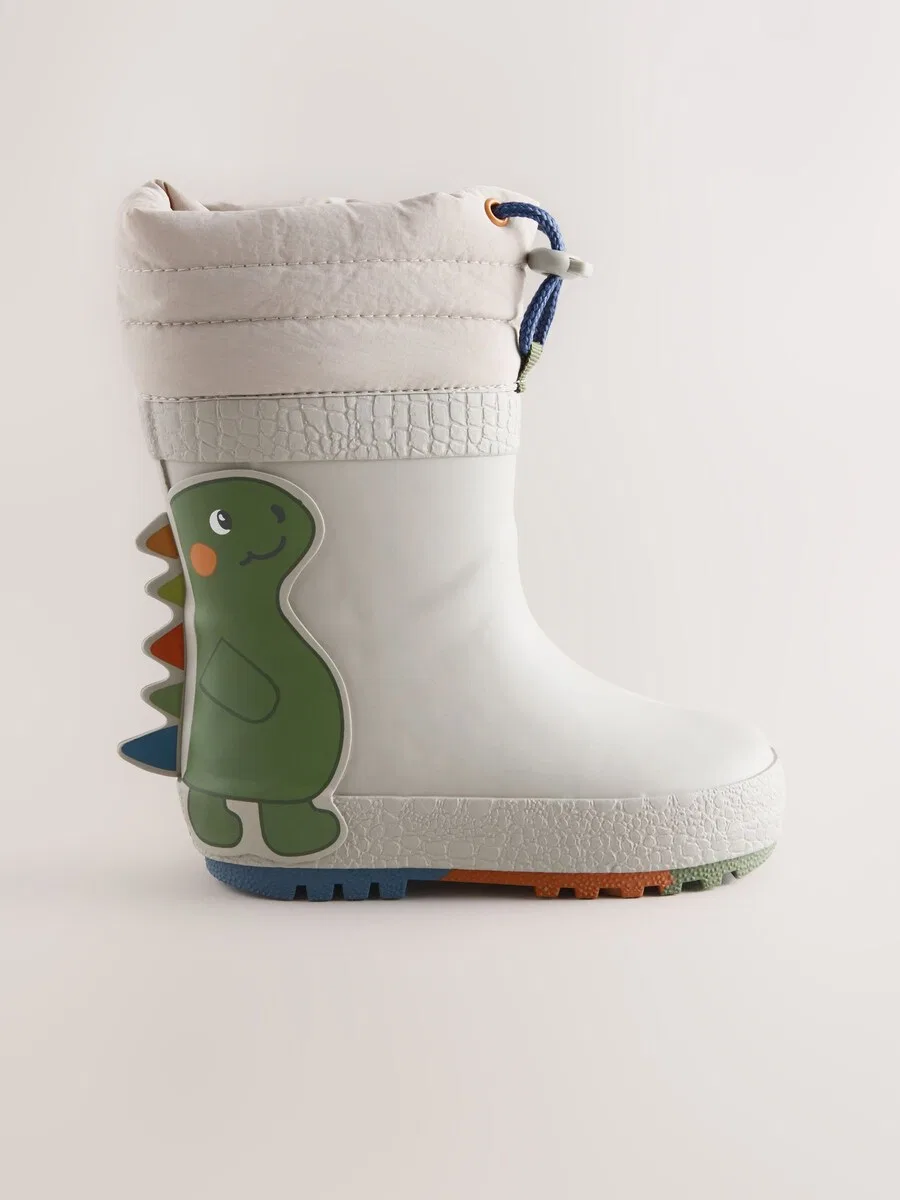 Резиновые сапоги Next 'Cuff Welly' серого цвета — фото 2