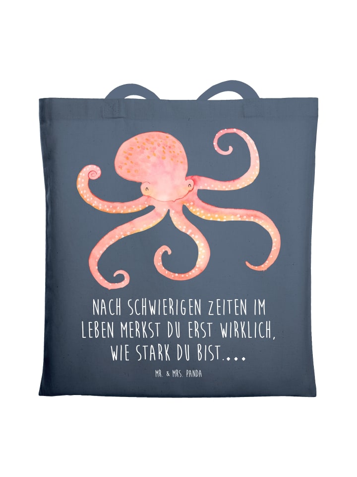 

Mr. & Mrs. Panda Сумка с изображением осьминога и надписью, выполненная в индиго-синем цвете