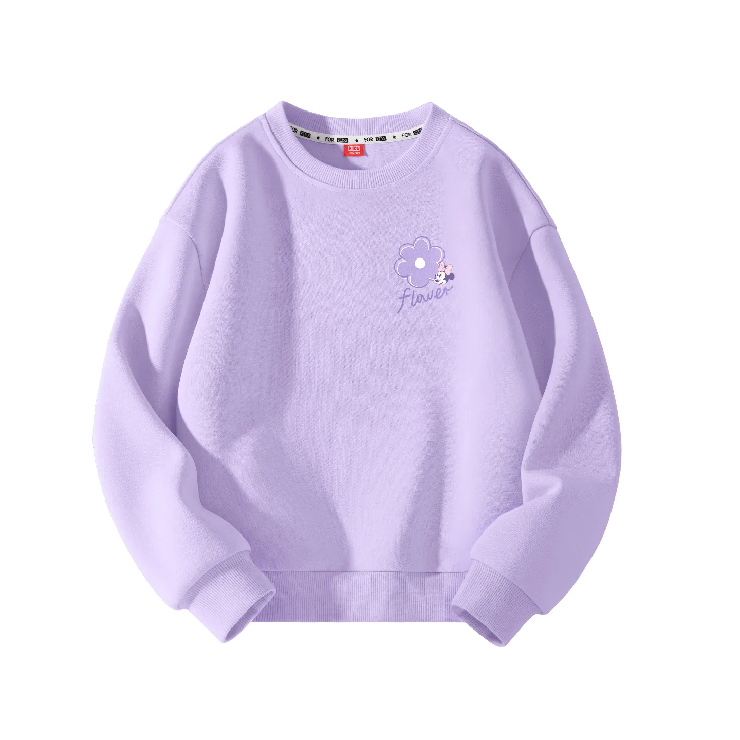 Детский свитшот с принтом Disney Kids Sweatshirts Crew Neck Moderate Stretch, Цвет Delorane K Taro Purple