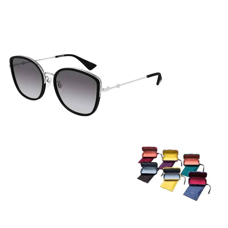 

GUCCI Солнцезащитные очки-бабочки из сплава для женщин, Black Silver